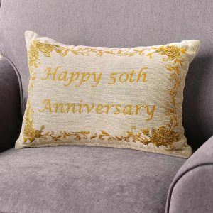 50th Happy Anniversary Pillow