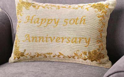 50th Happy Anniversary Pillow