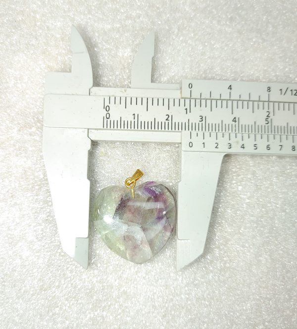 Genuine Fluorite Heart Pendant for Sale #2a