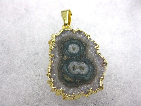 Gold Plated Amethyst Mineral Pendant For Sale #4a