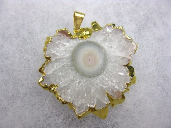 Gold Plated Amethyst Mineral Pendant For Sale #9a