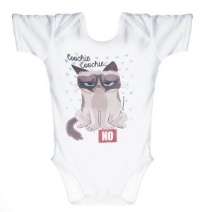 Grumpy Cat Diaper Shirt – Coochie Coochie “NO” Onesie For Sale