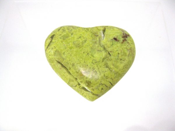 Genuine Green Opal Metaphysical Polished Mineral Heart from Madagascar for Sale. #10a