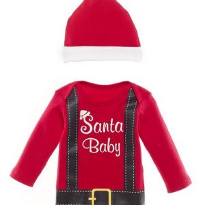 Santa Baby Diaper Shirt and Cap For Sale