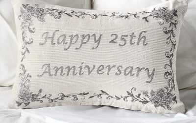 25th  Happy Anniversary Pillow