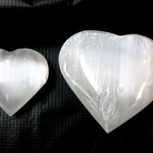 Genuine White Polished Selenite Heart For Sale