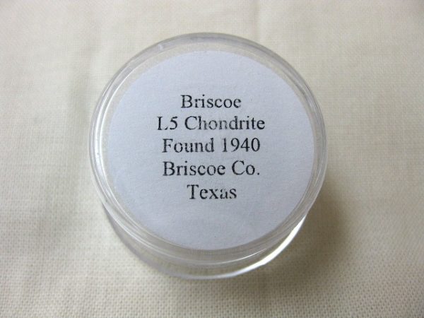 Briscoe Meteorite Thin Slice in Gem Jar For Sale #1a