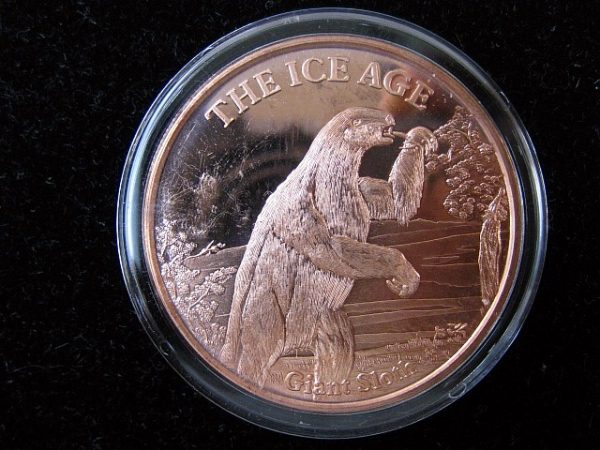 Ice Age Giant Sloth Copper Coin For Sale