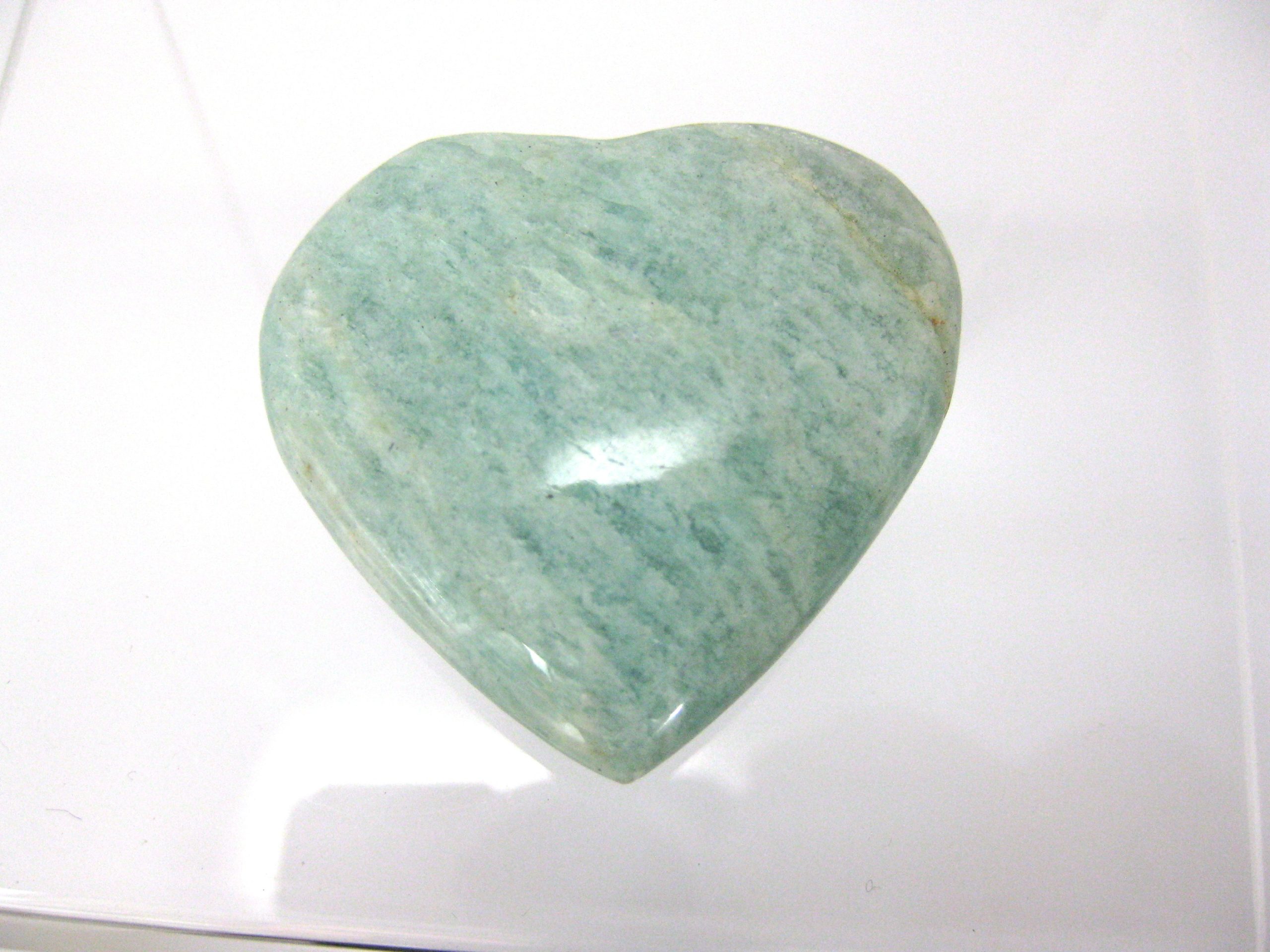 metaphysical-amazonite-polished-heart-1a-scaled-1.jpg | Fossils for Sale Genuine Amazonite Metaphysical Polished Mineral Heart from Madagascar for Sale. #1a