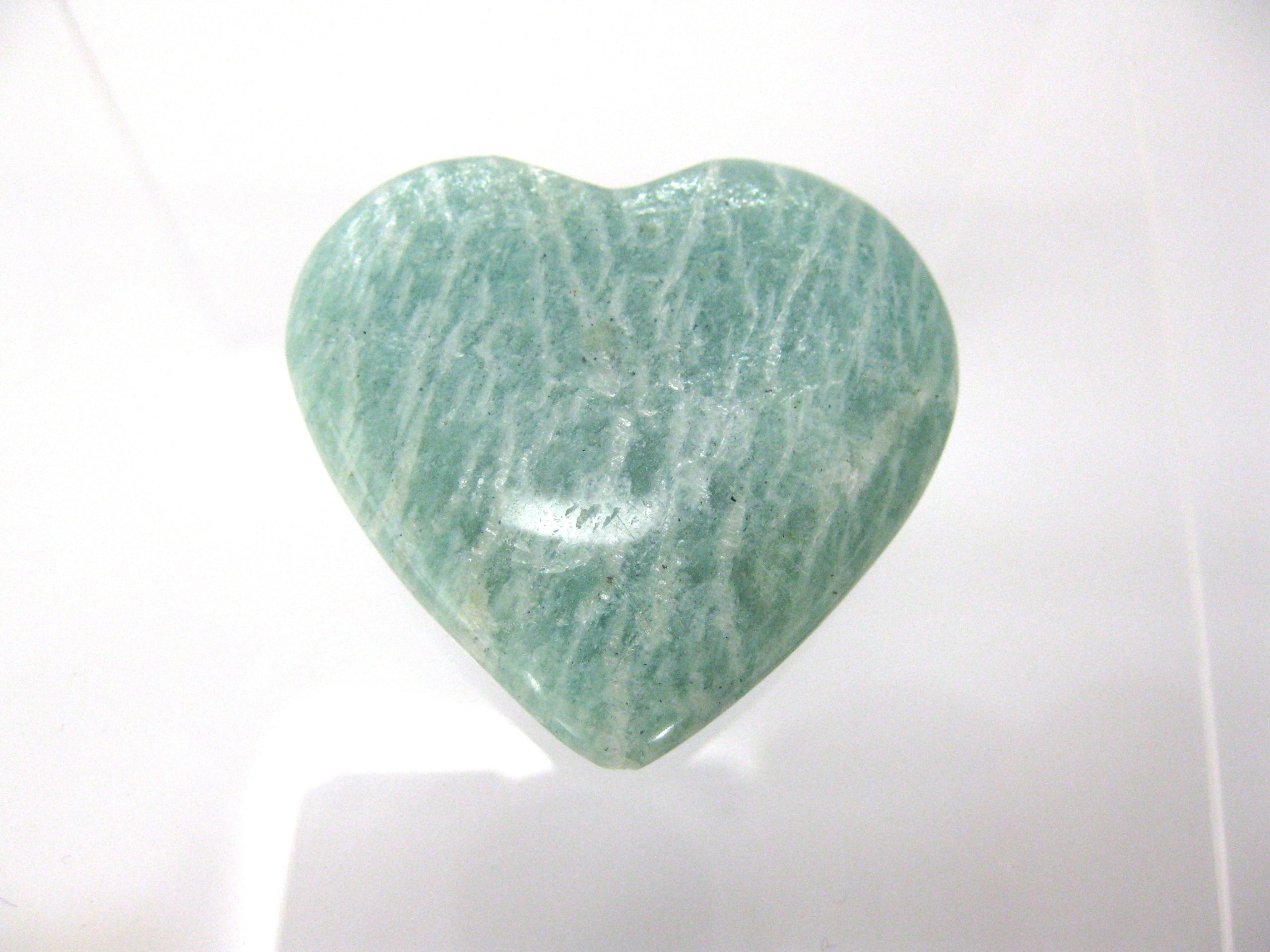 metaphysical-amazonite-polished-heart-4a-scaled-1.jpg | Fossils for Sale Genuine Amazonite Metaphysical Polished Mineral Heart from Madagascar for Sale. #4a