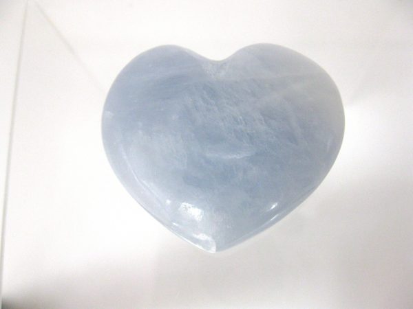 Genuine Blue Calcite Metaphysical Polished Mineral Heart from Madagascar for Sale. #10a