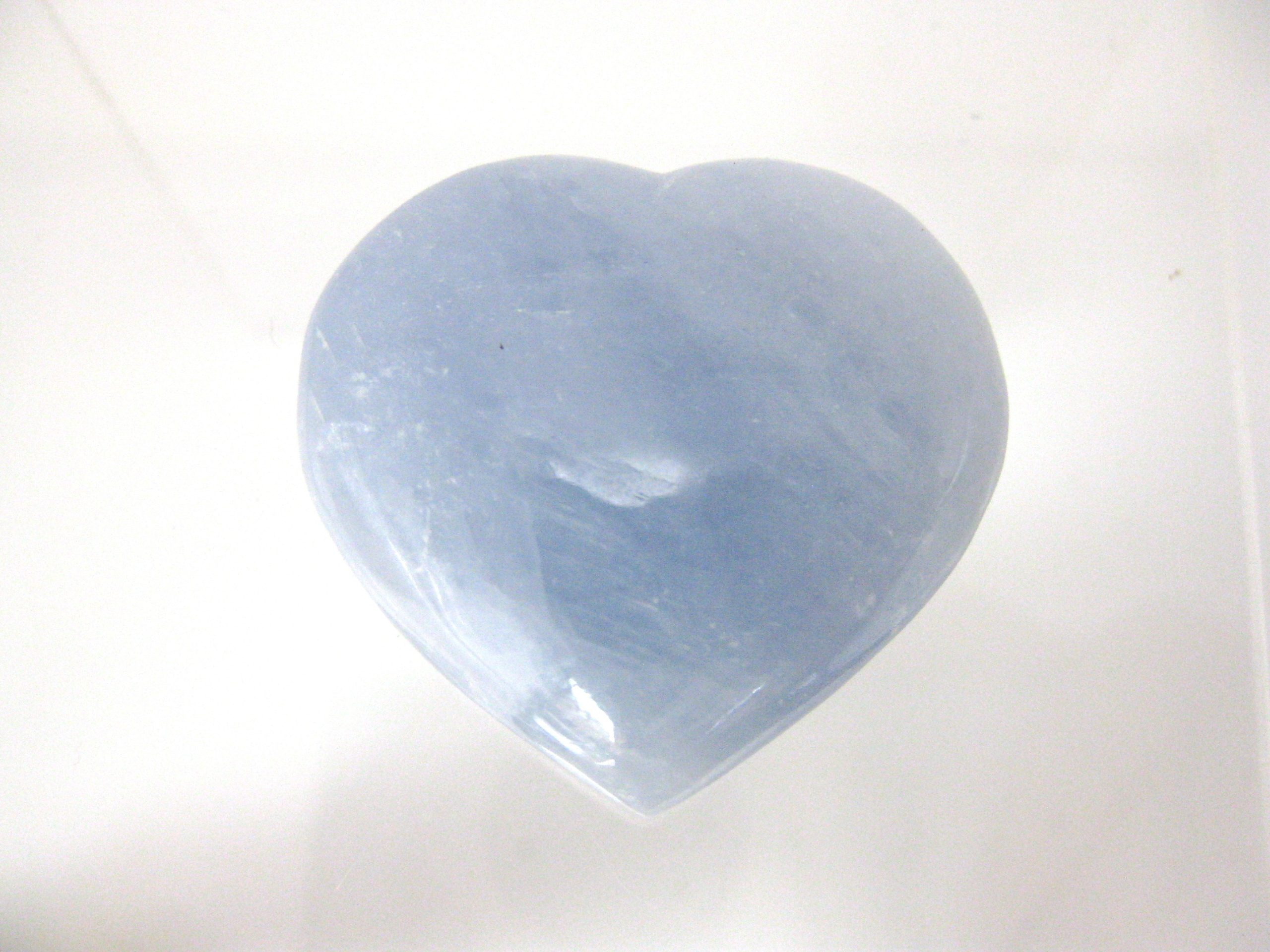 metaphysical-blue-calcite-polished-heart-3b-scaled-1.jpg | Fossils for Sale Genuine Blue Calcite Metaphysical Polished Mineral Heart from Madagascar for Sale. #3b