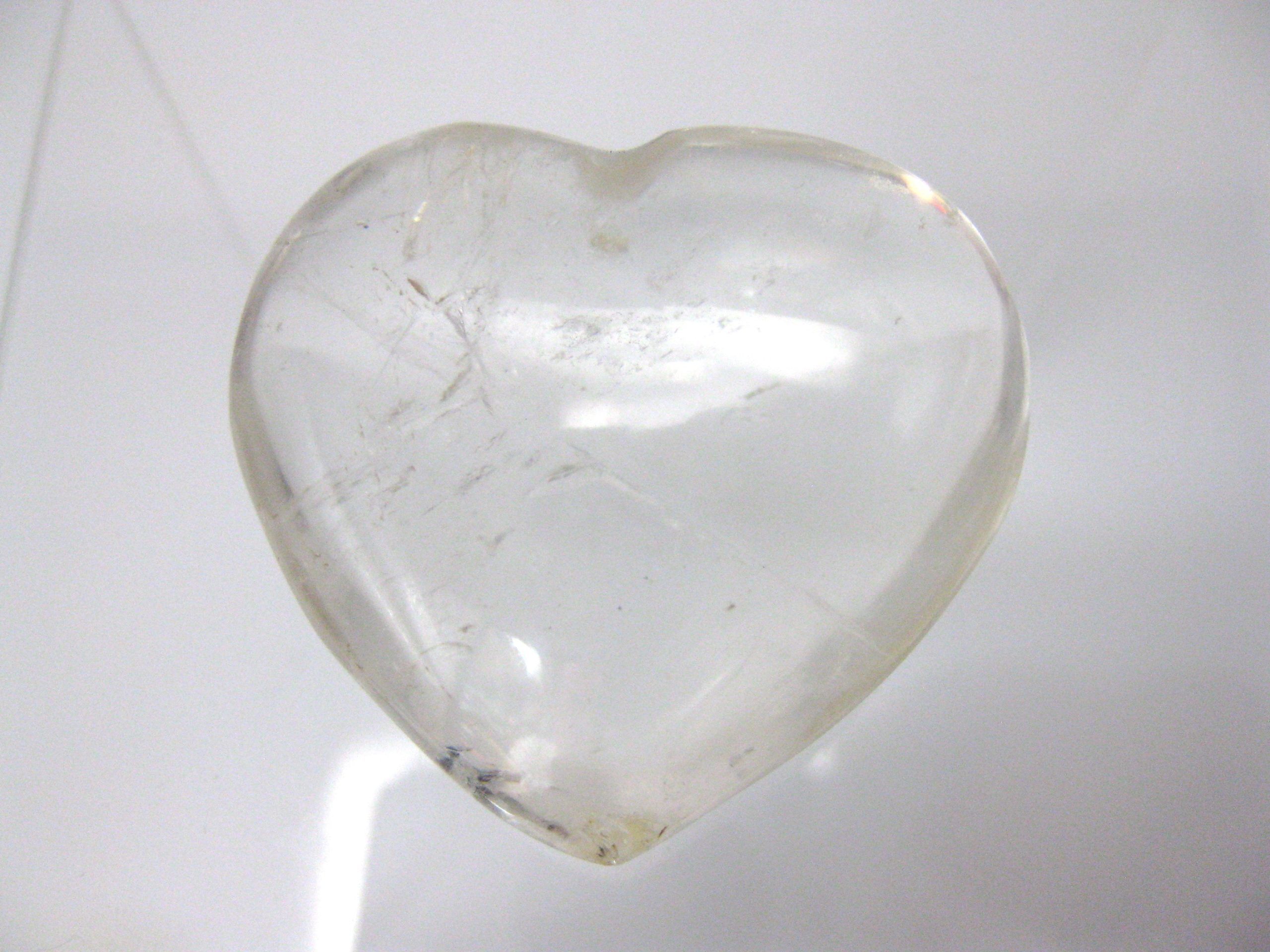 metaphysical-clear-quartz-crystal-polished-heart-1a-scaled-1.jpg | Fossils for Sale Genuine Clear Quartz Crystal Metaphysical Polished Mineral Heart from Madagascar for Sale. #1a