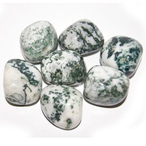 Tumbled White Dendritic Agate Metaphysical Stone From India For Sale