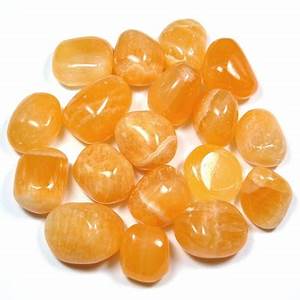 Tumbled Orange Calcite Metaphysical Stone From Mexico For Sale