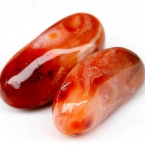 Tumbled Red And White Agate Metaphysical Stone From China For Sale