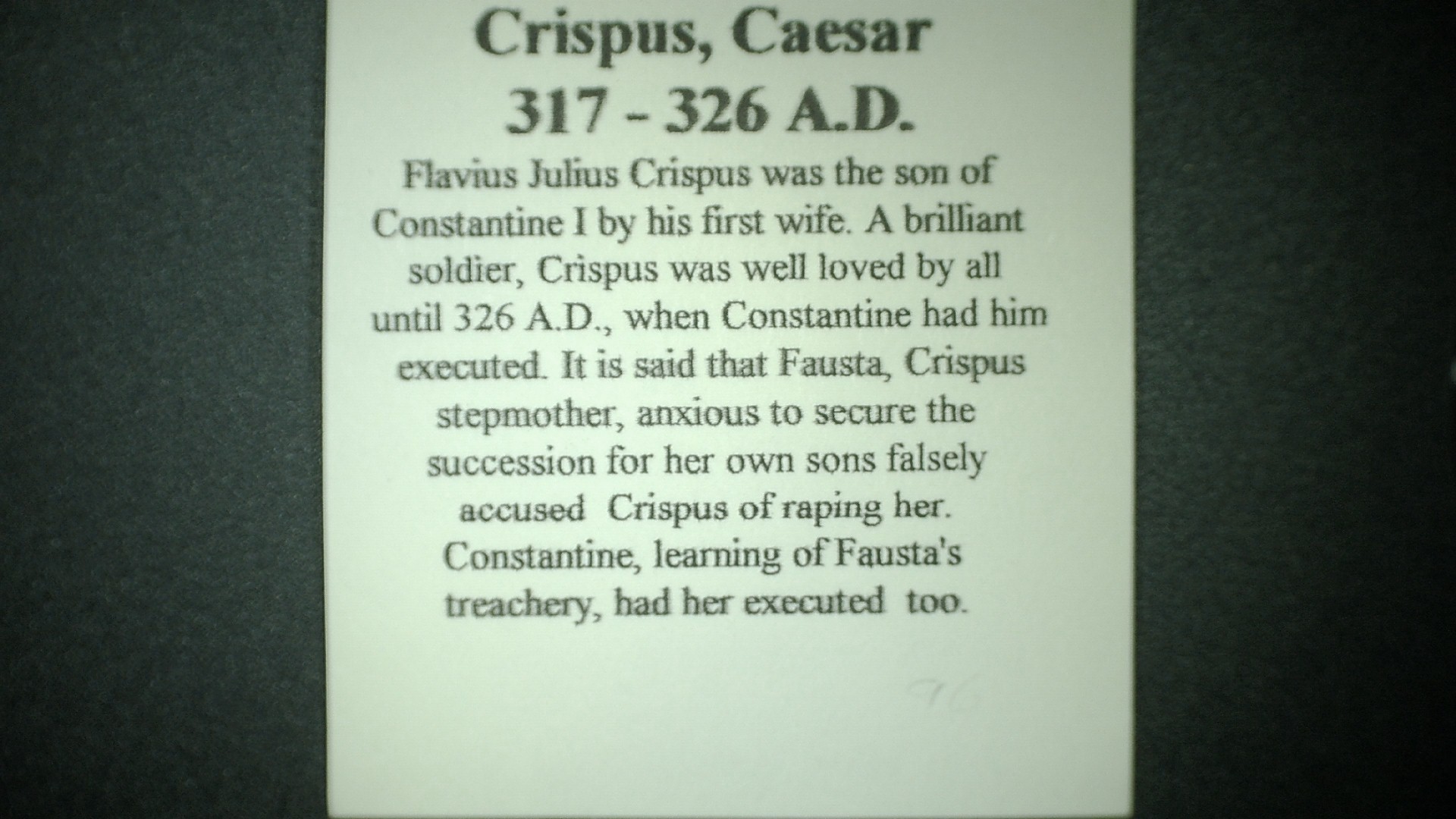 Crispus-Roman-Coin-20a.jpg | Fossils for Sale Genuine Crispus- Roman Bronze Coin for Sale #20a