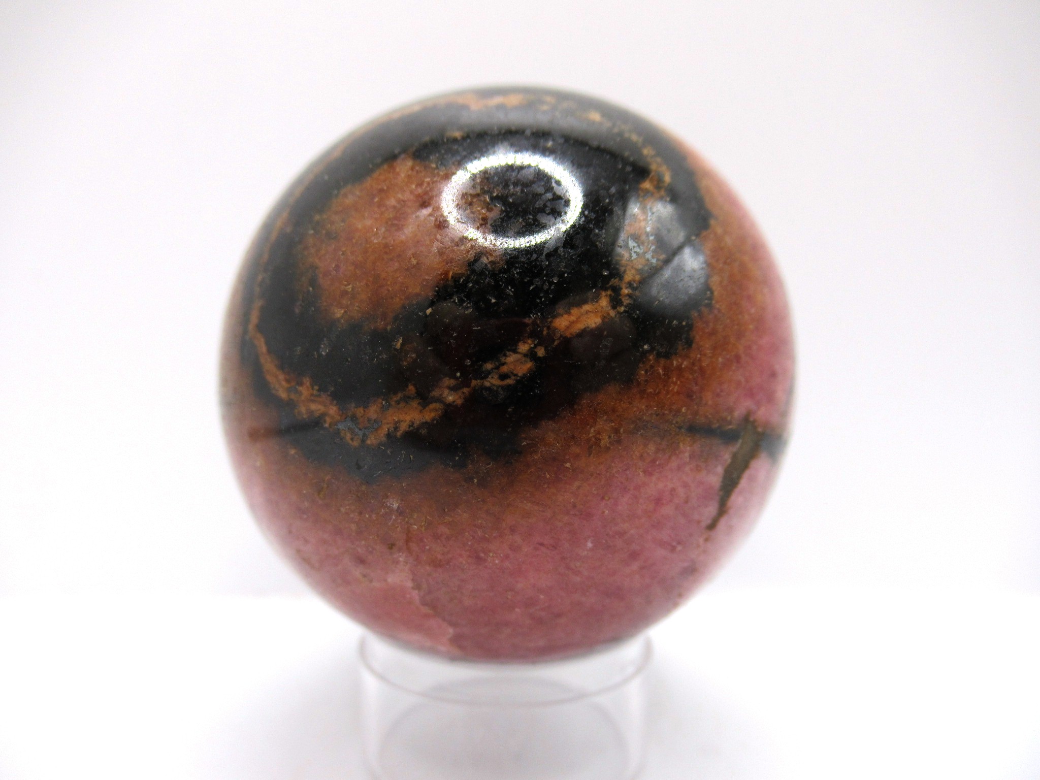 Polished-Rhodonite-Mineral-Sphere-4a.jpg | Fossils for Sale Genuine Rhodonite Metaphysical Polished Mineral Sphere from Madagascar for Sale. #4a