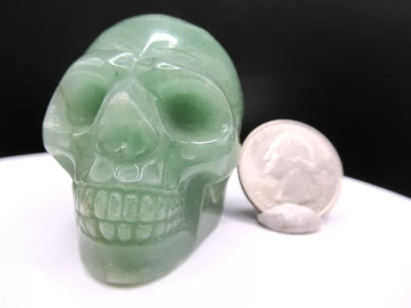 Polished Aventurine Metaphysical Skull for Sale #3