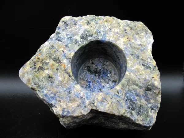 Natural Sodalite Mineral Candle Holder #4a For Sale