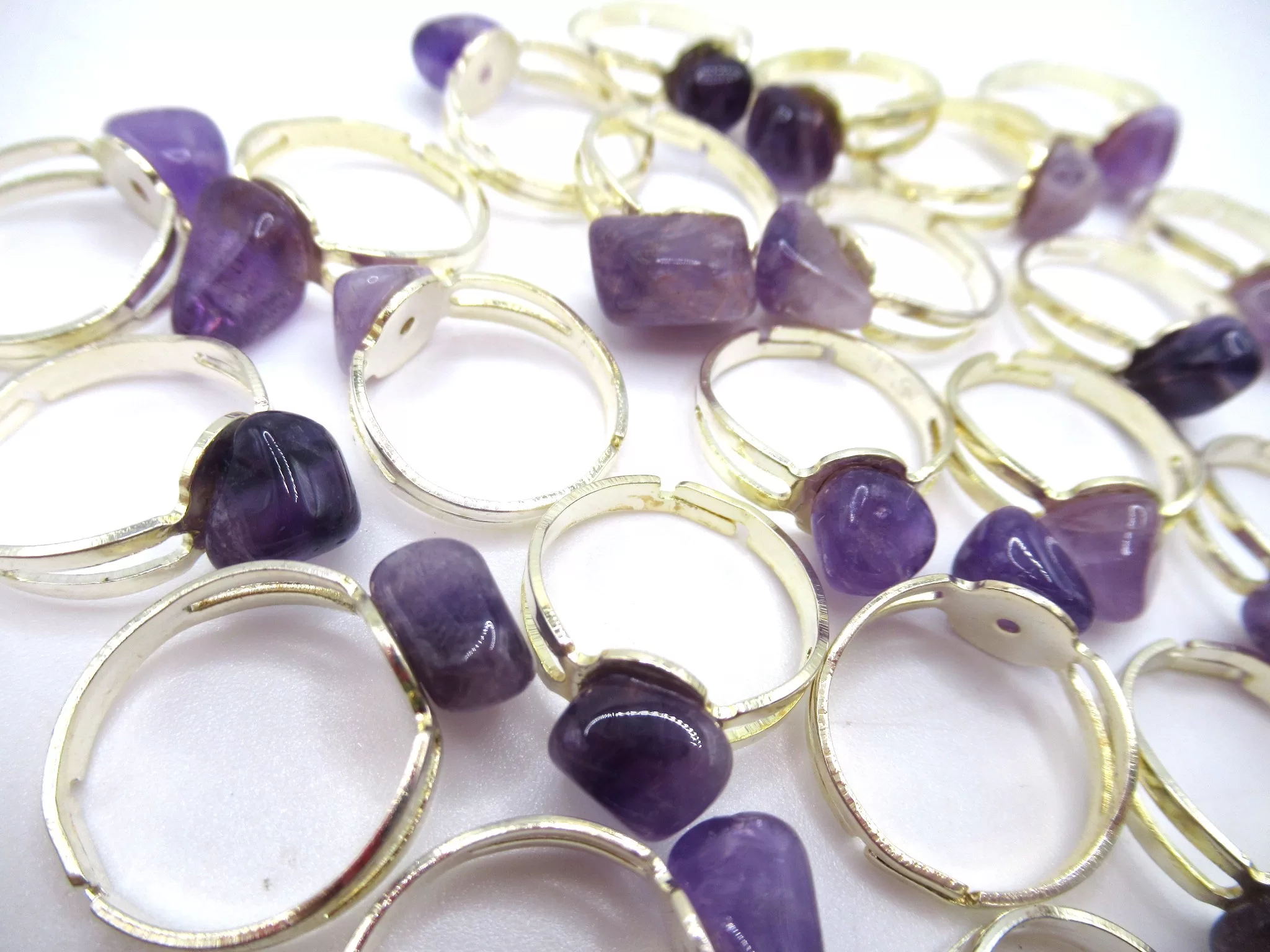 Amethyst Mineral Rings - Adjustable a | Fossils for Sale Genuine Amethyst Mineral Rings - Adjustable a For Sale