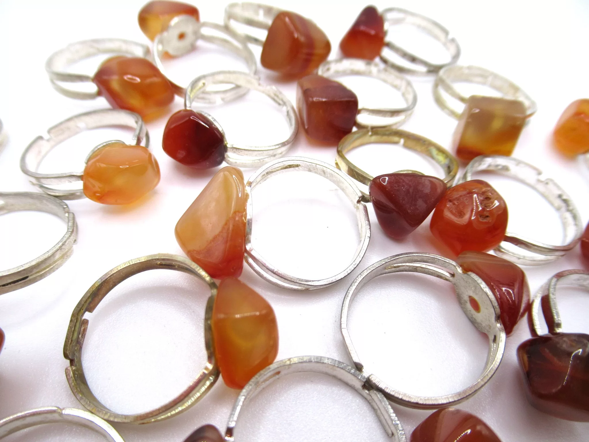 Carnelian Mineral Rings - Adjustable a | Fossils for Sale Genuine Carnelian Crystal Mineral Rings Adjustable For Sale