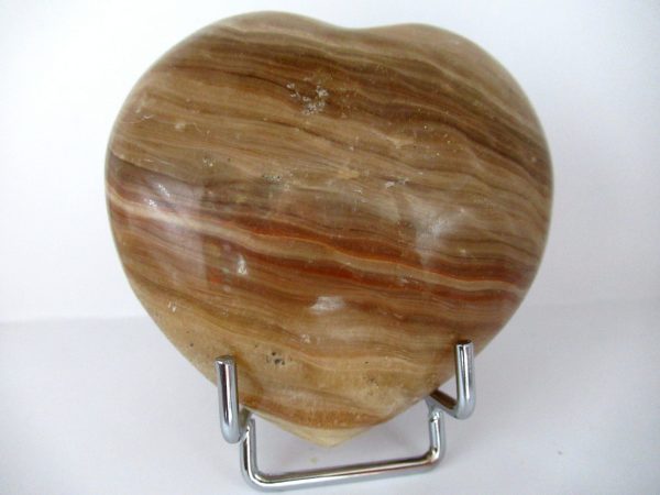 General Chocolate Calcite Polished Mineral Heart For Sale #1a