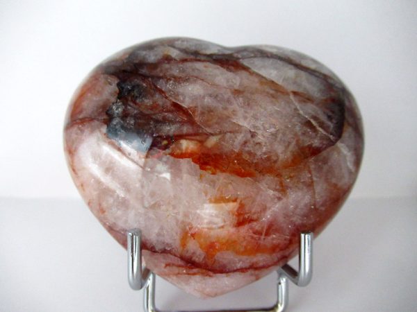 General Fire Quartz Polished Mineral Heart #1