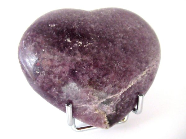 General Lepidolite Polished Mineral Heart For Sale #2a