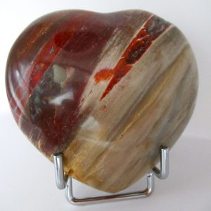 General Petrified Wood Polished Mineral Heart For Sale #1