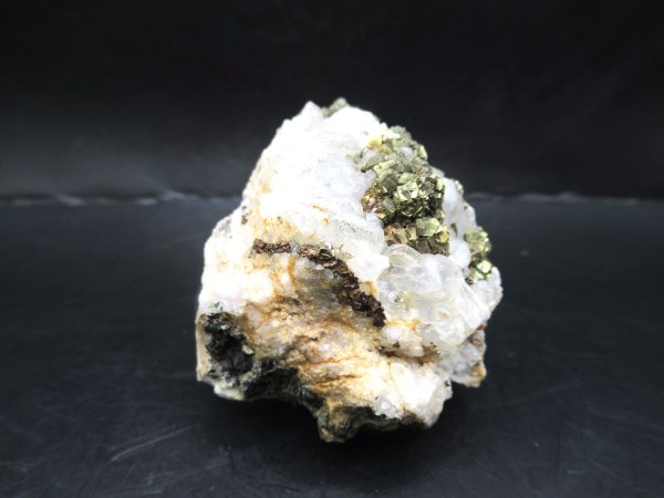 Genuine Pyrite on Quartz Mineral for Sale from Morocco #7c
