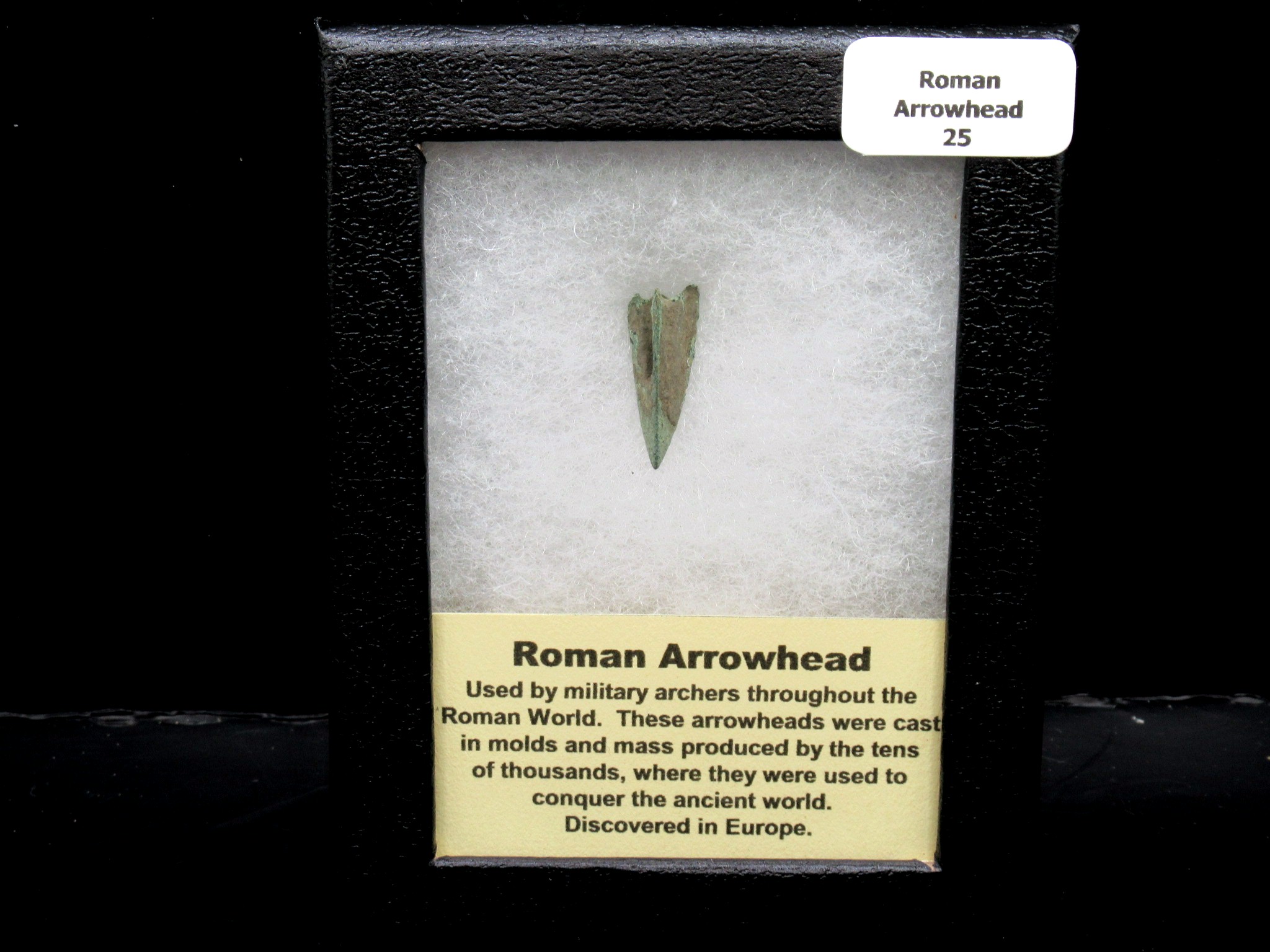 Genuing Roman Arrowhead in Riker 25 | Fossils for Sale Genuine Roman Arrowhead In Riker For Sale #25