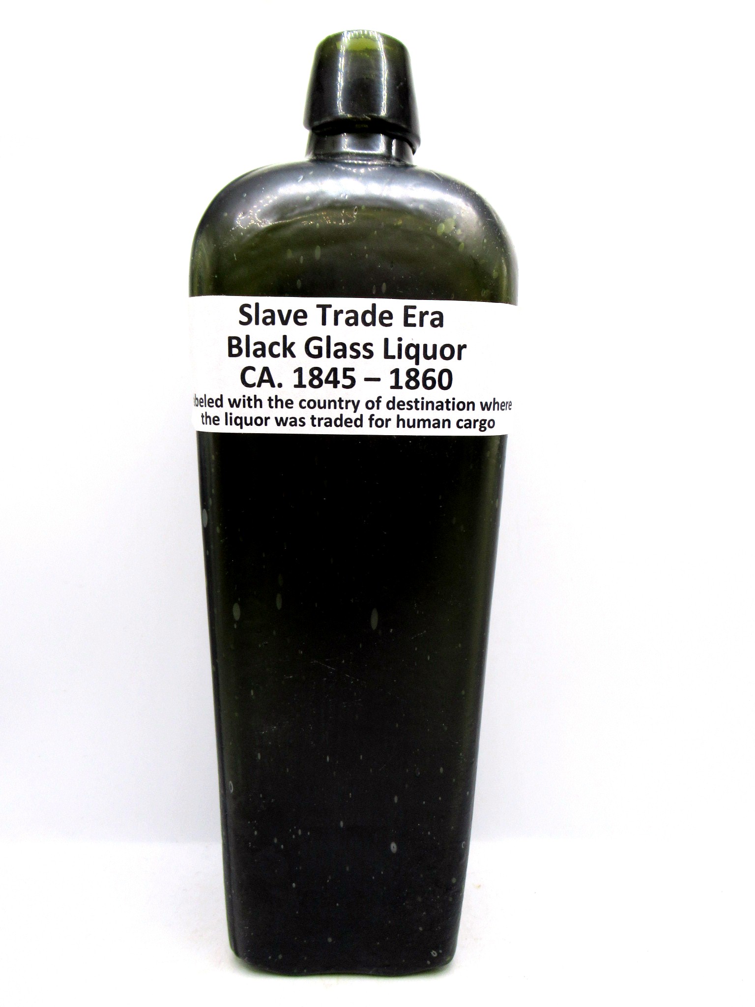 Slave Trade Era Black Glass Gin Bottle 2a | Fossils for Sale Genuine Slave Trade Era Black Glass Gin Bottle for Sale #2a