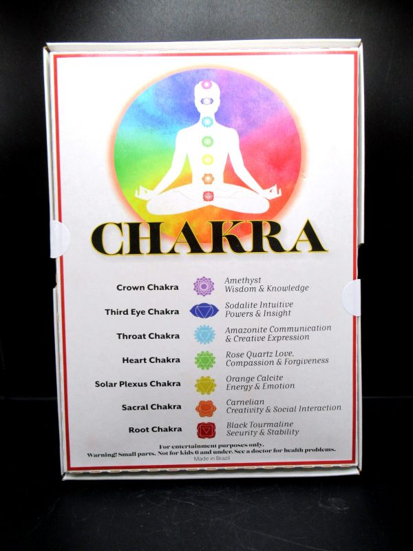 Healing Crystals Chakra Collection Back of Box | Fossils for Sale Chakra Crystals Metaphysical Collection Back of Box For Sale