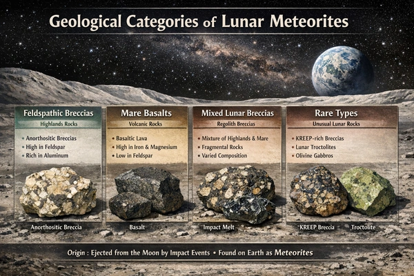 Types of Lunar Meteorites For Sale and Scientific Study