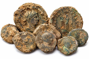 Encrusted Roman Coins