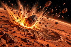 Meteor Impact on Mars