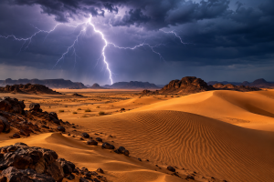 Sahara Desert Lightening Strike